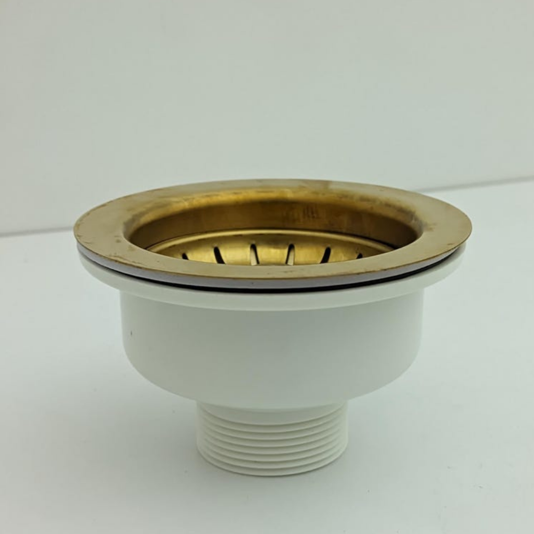 Brass strainer drain stopper detail
