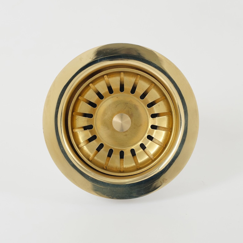 Brass Sink Strainer — unlacquered brass finish