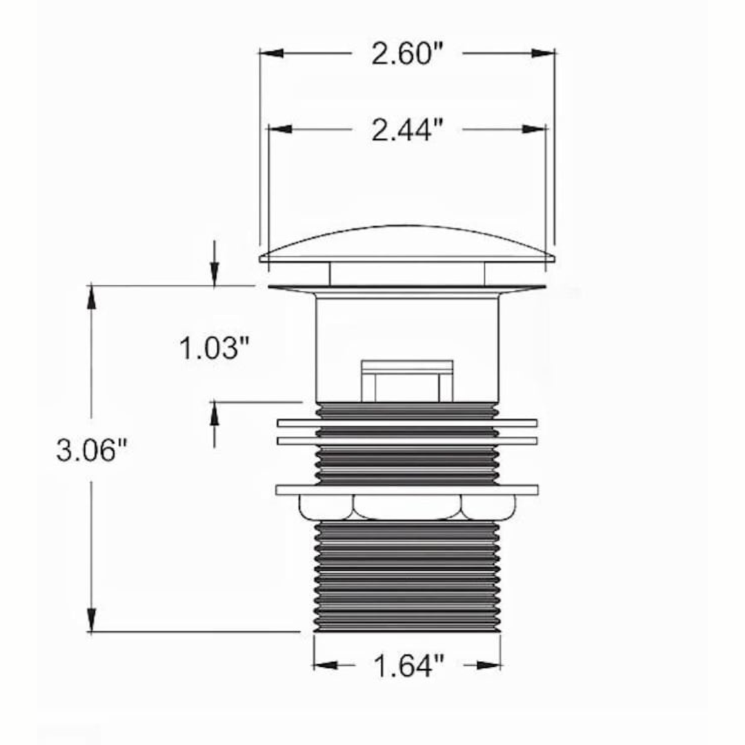 Unlacquered Brass Bathroom Sink Stopper technical specifications