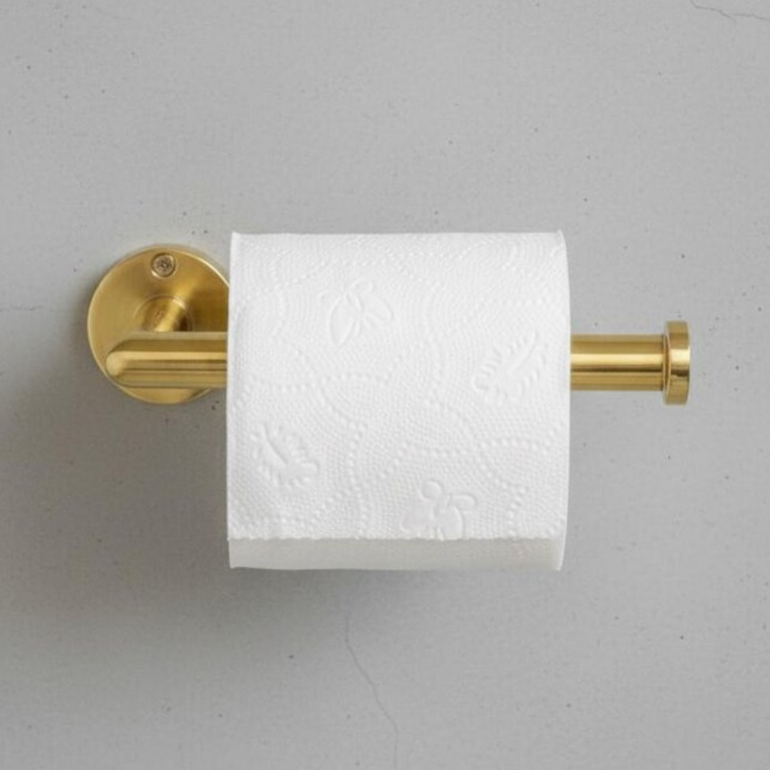 Brasa toilet paper holder installed on a tiled wall