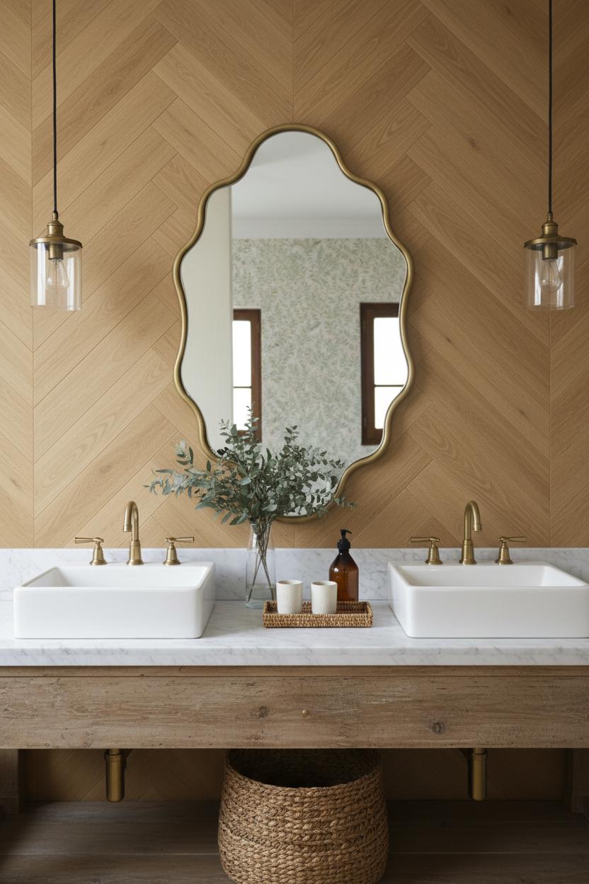 Aurielle mirror in styled bathroom