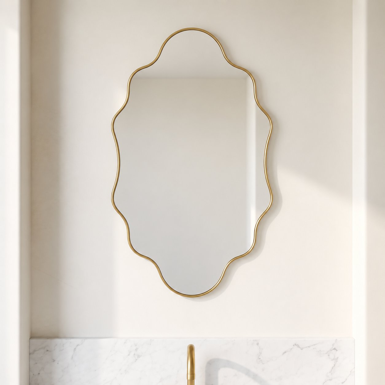 Aurielle Wavy Gold Wall Mirror
