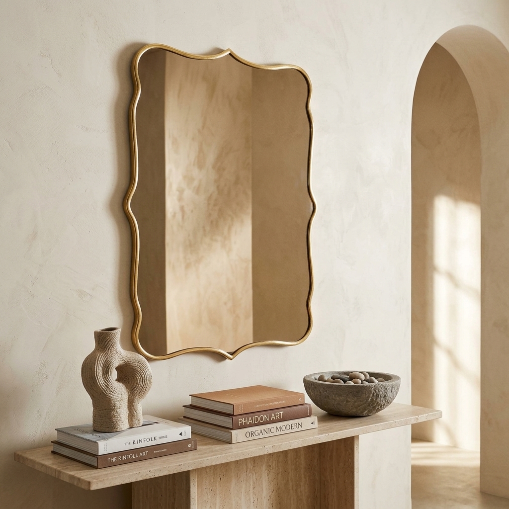 Dalia Fluid Organic Brass Mirror