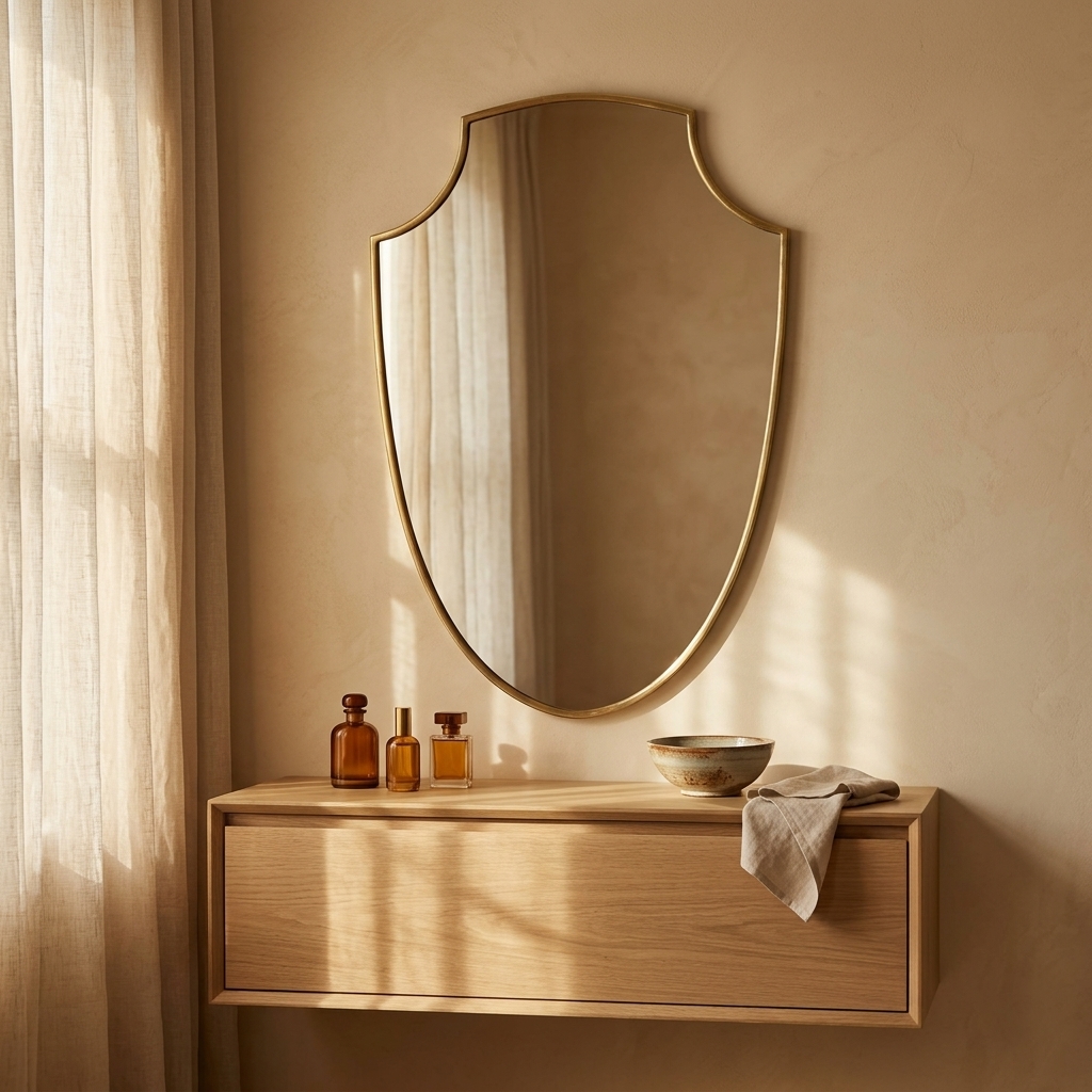 Farah Freeform Brass Wall Mirror