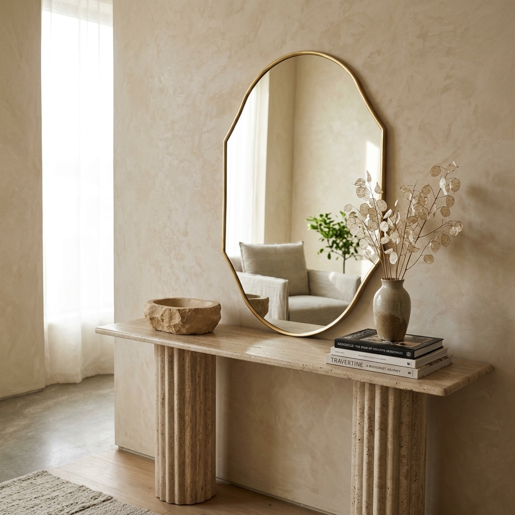 Ines Irregular Curved Brass Mirror