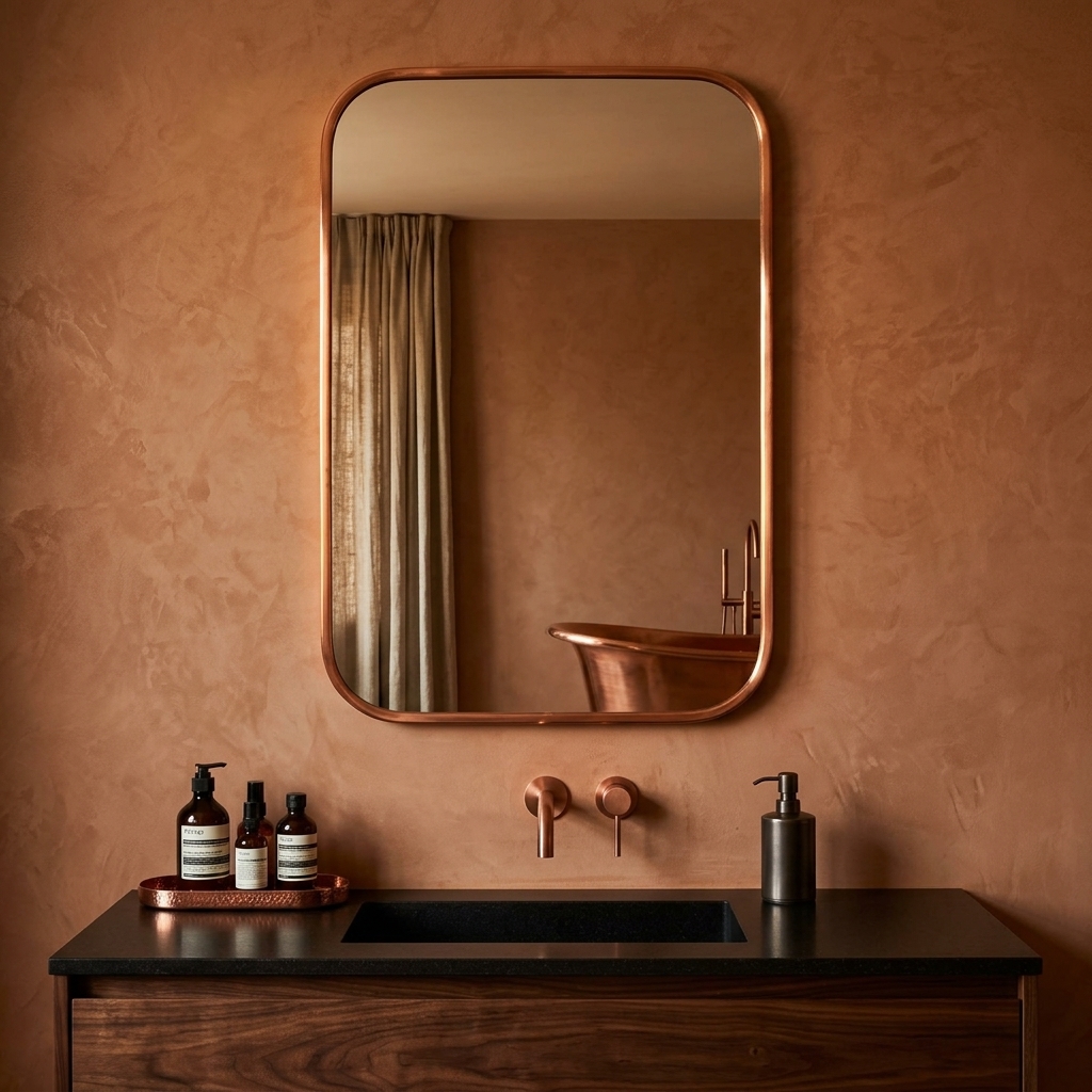 Kenza Rectangular Copper Mirror