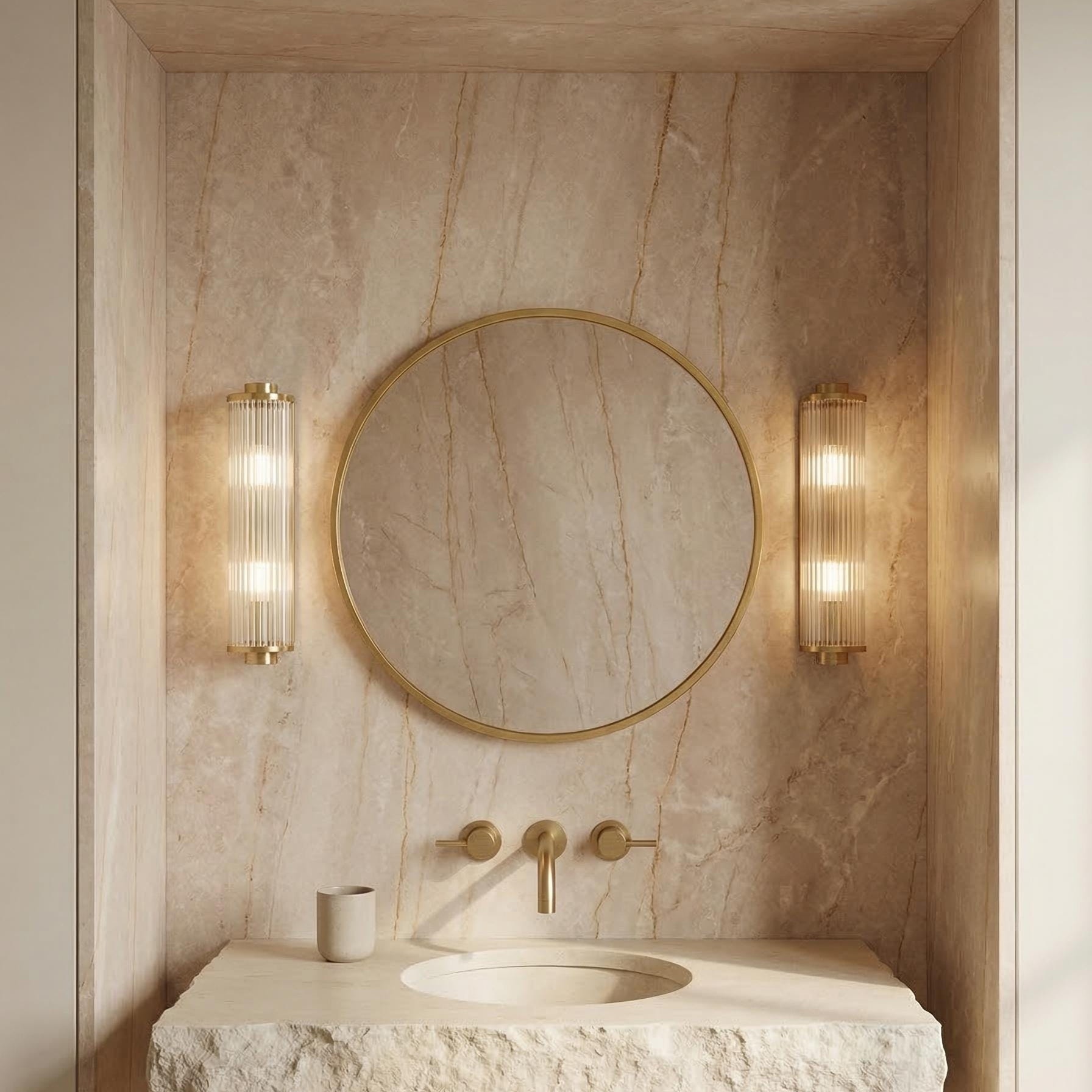 Liora Round Brass Mirror
