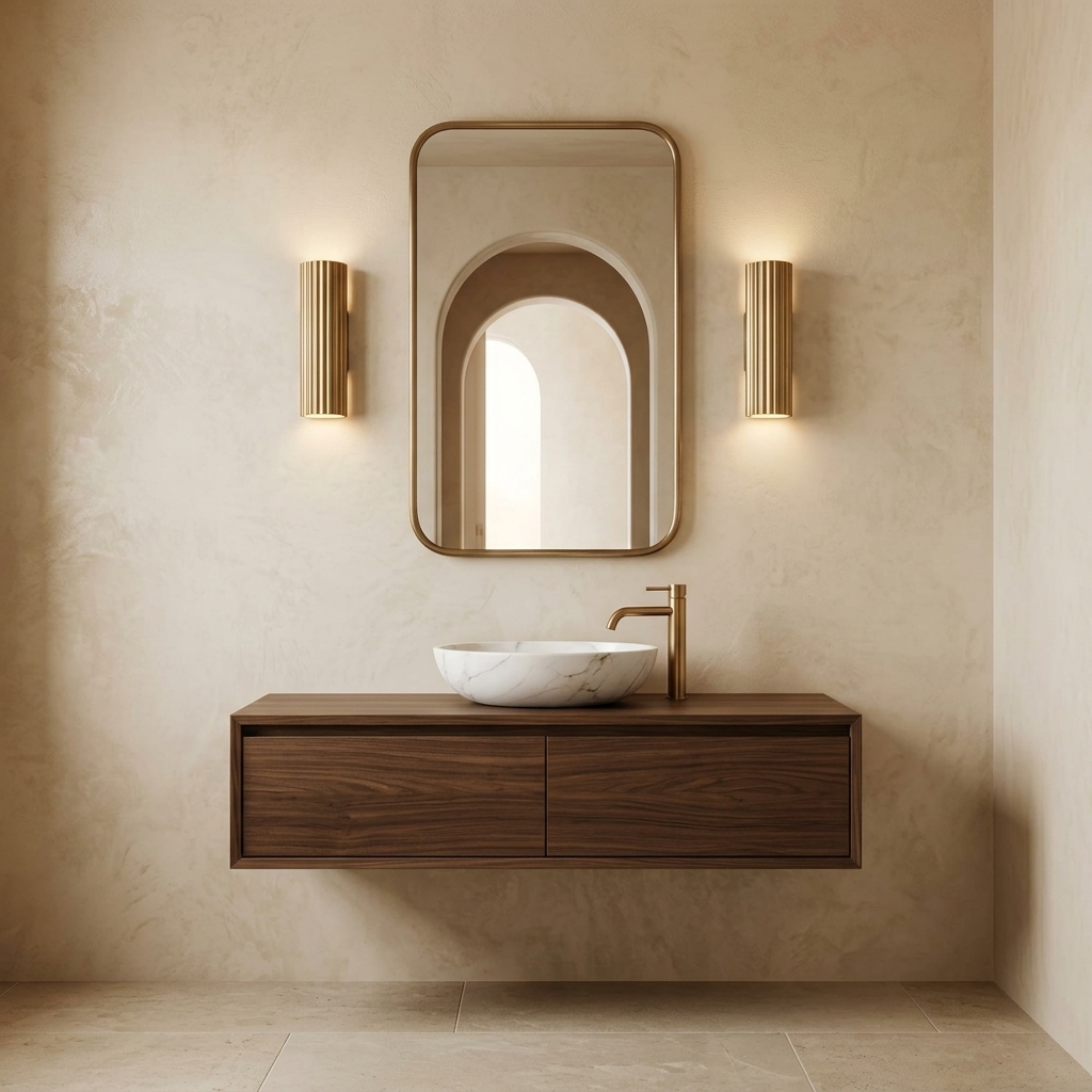 Malika Rectangular Brass Mirror