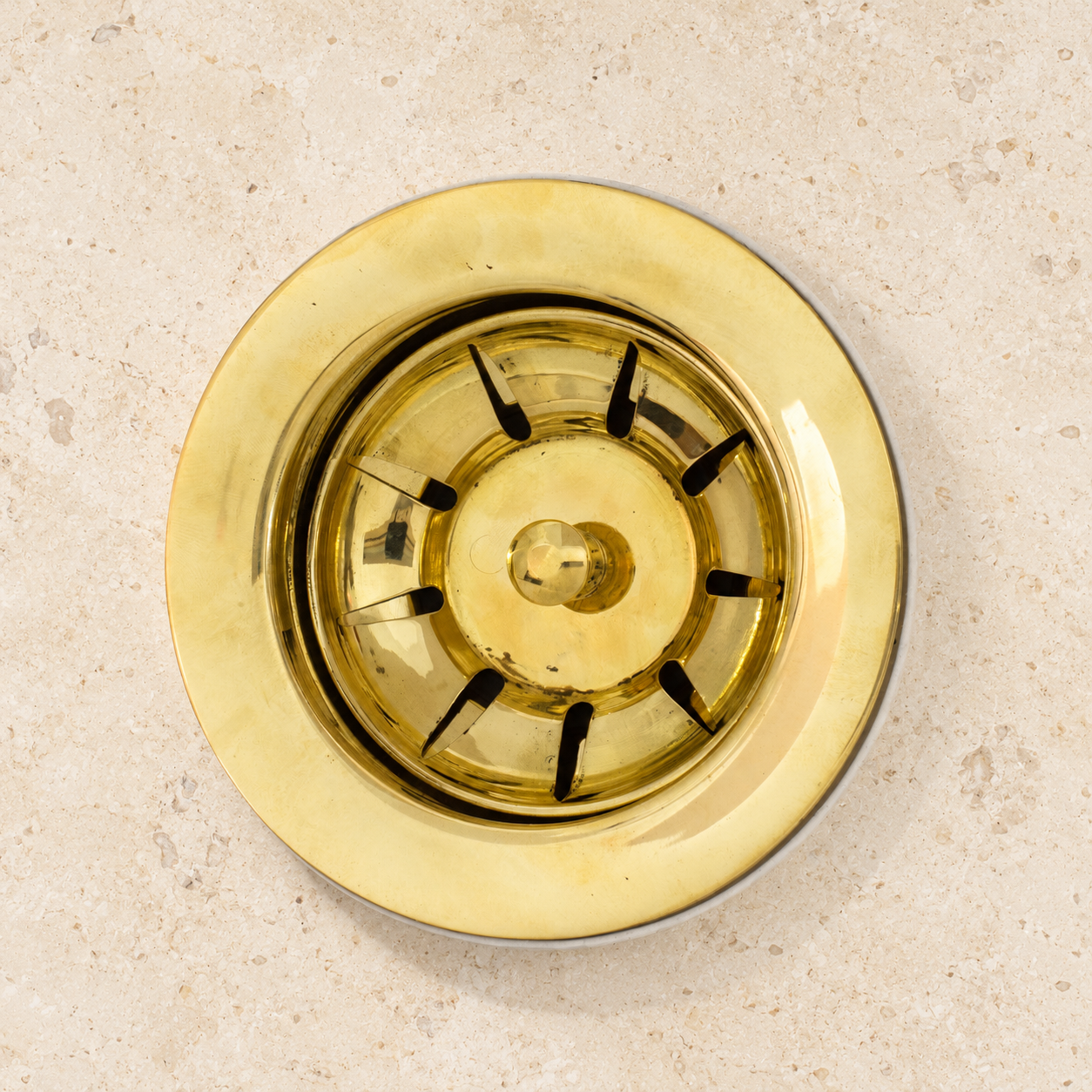 Unlacquered brass kitchen strainer