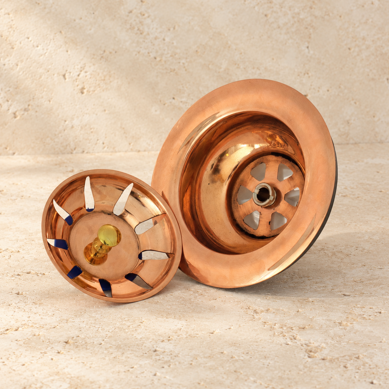 Copper kitchen strainer