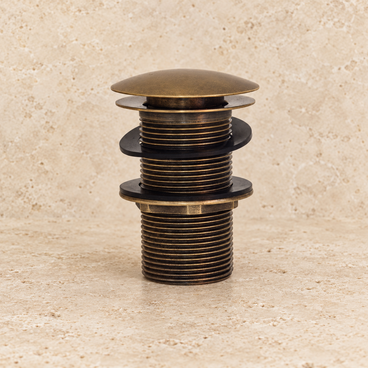 Vintage brass drain without overflow