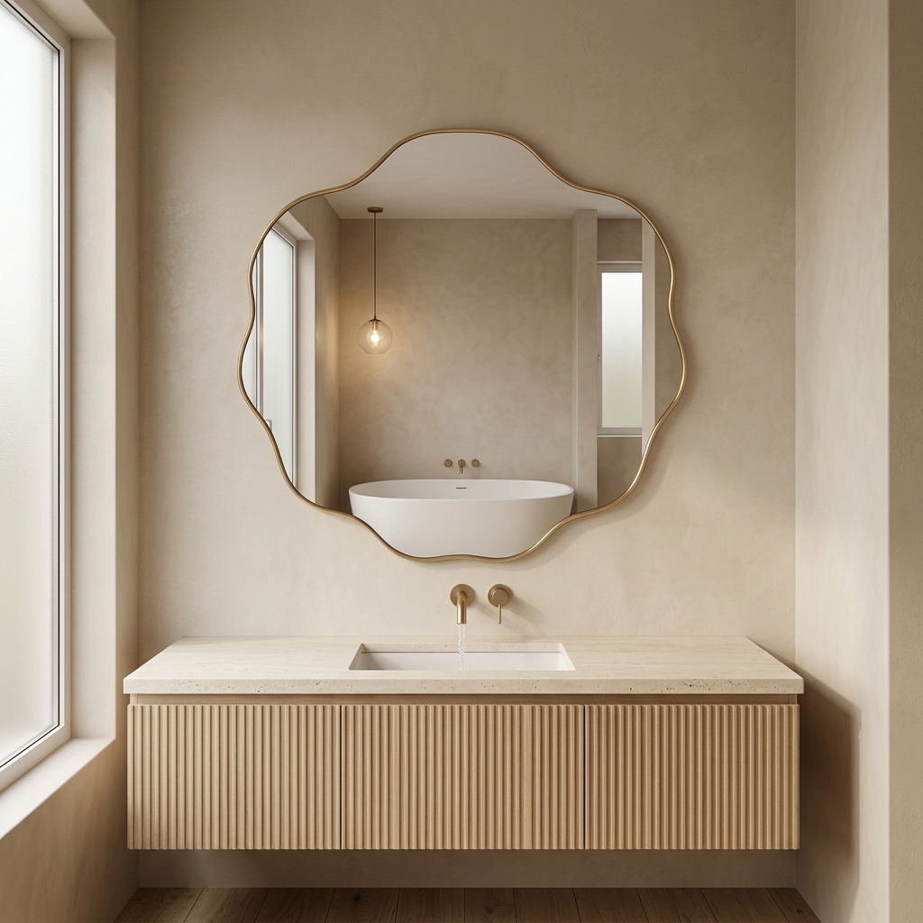 Nerina Wavy Gold Wall Mirror