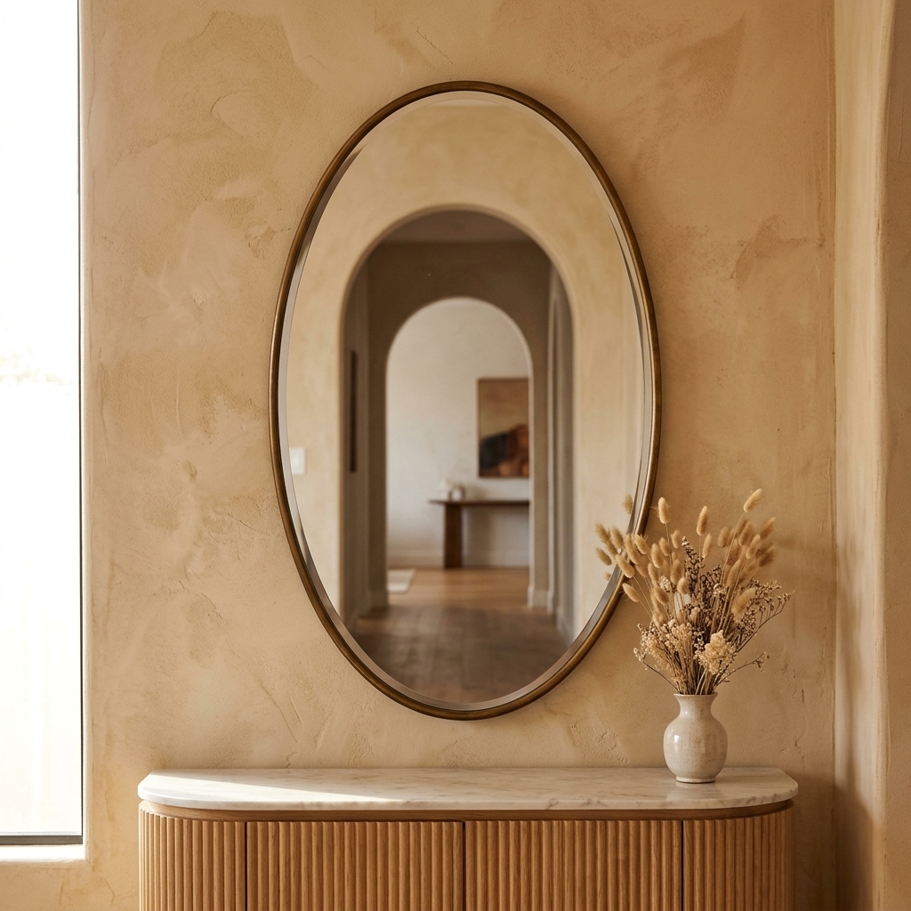 Soraya Classic Brass Oval Mirror