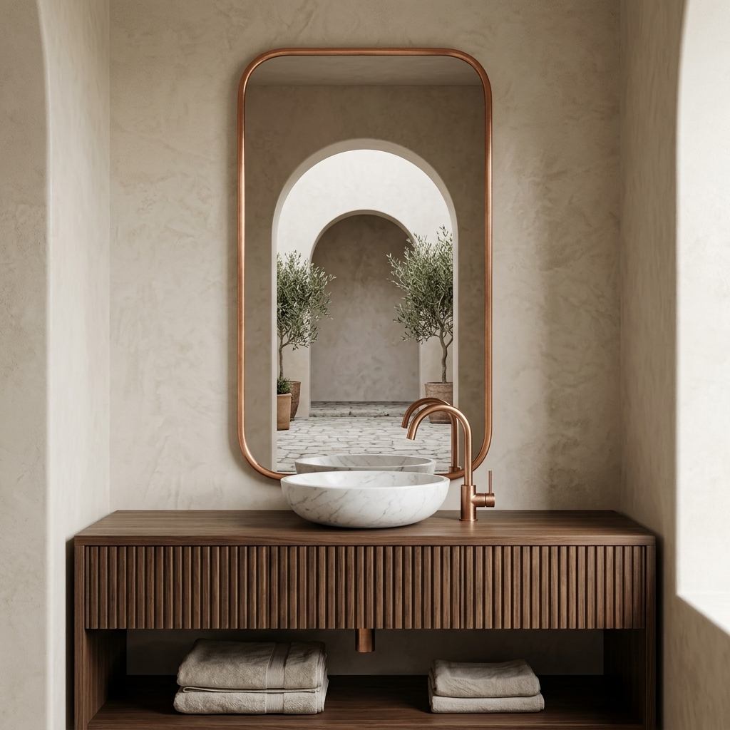 Taza Matte Copper Vanity Mirror