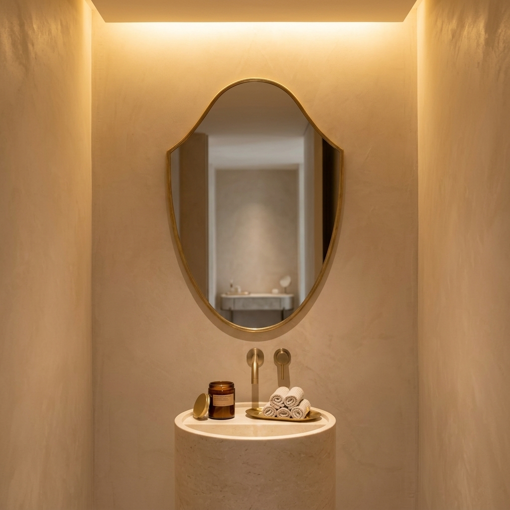 Zahra Sculptural Organic Brass Mirror