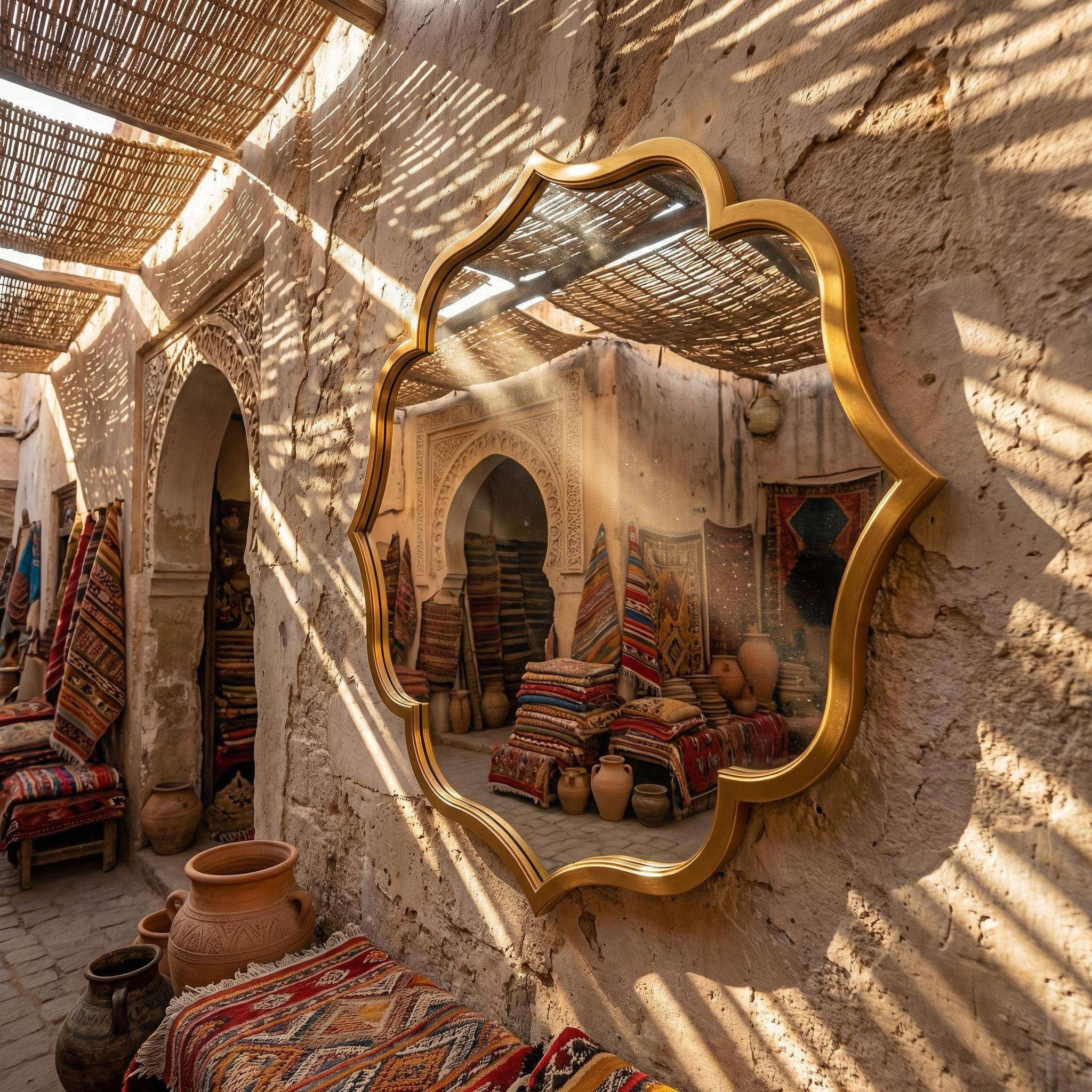 Safiya Quatrefoil Gold Mirror - Mosalica
