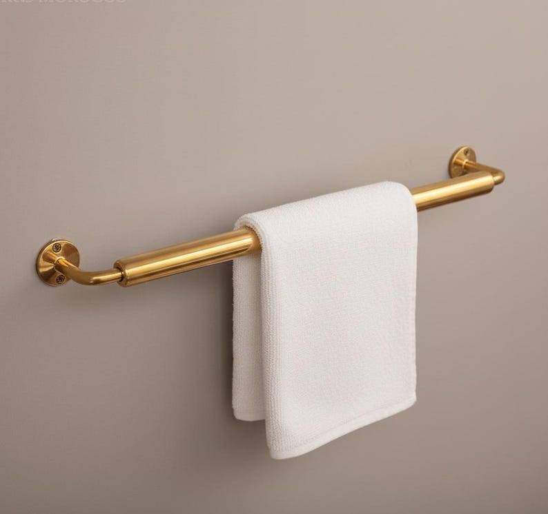 Brass Wall-Mounted Towel Bar