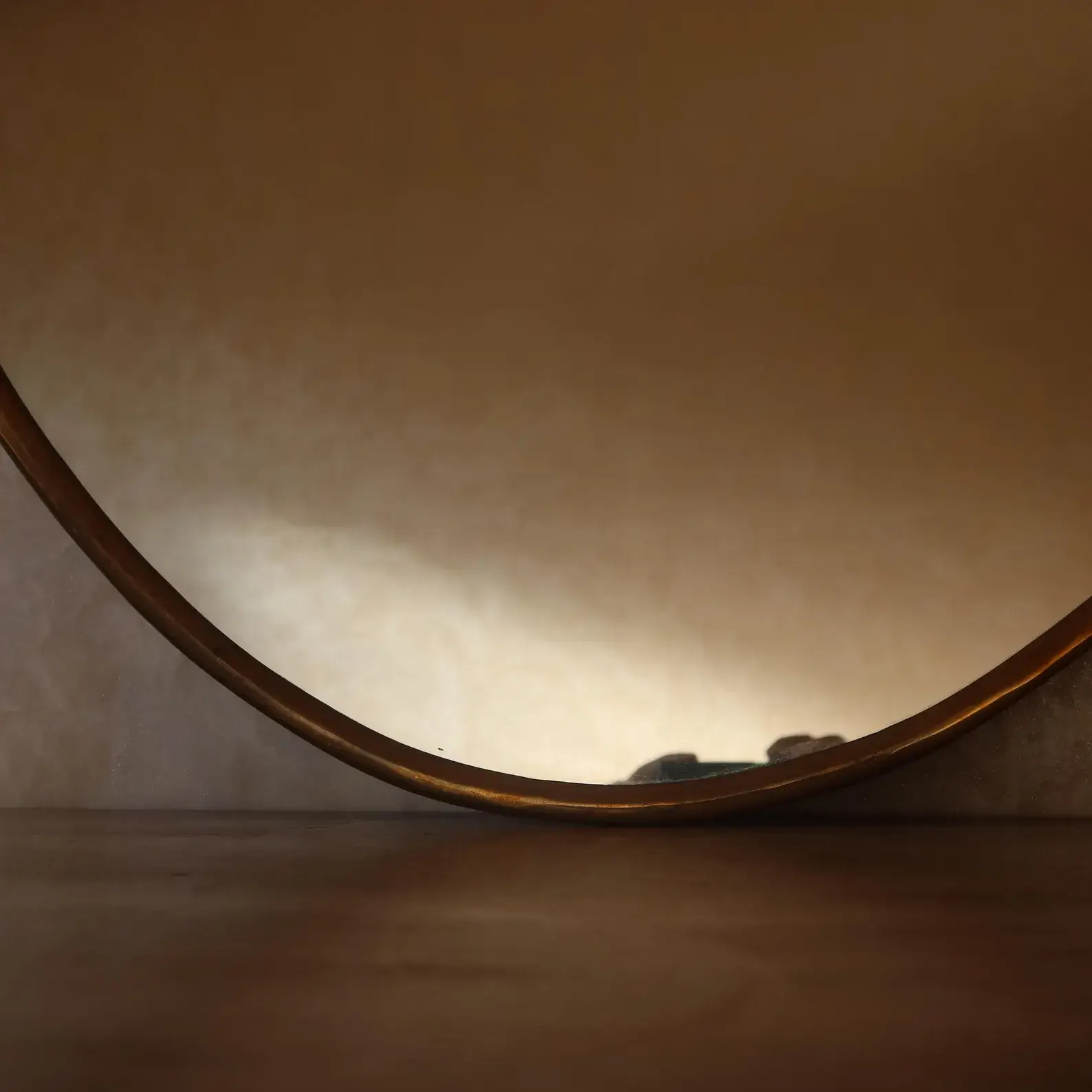 Yasmina Moroccan Brass Oval Mirror editorial detail