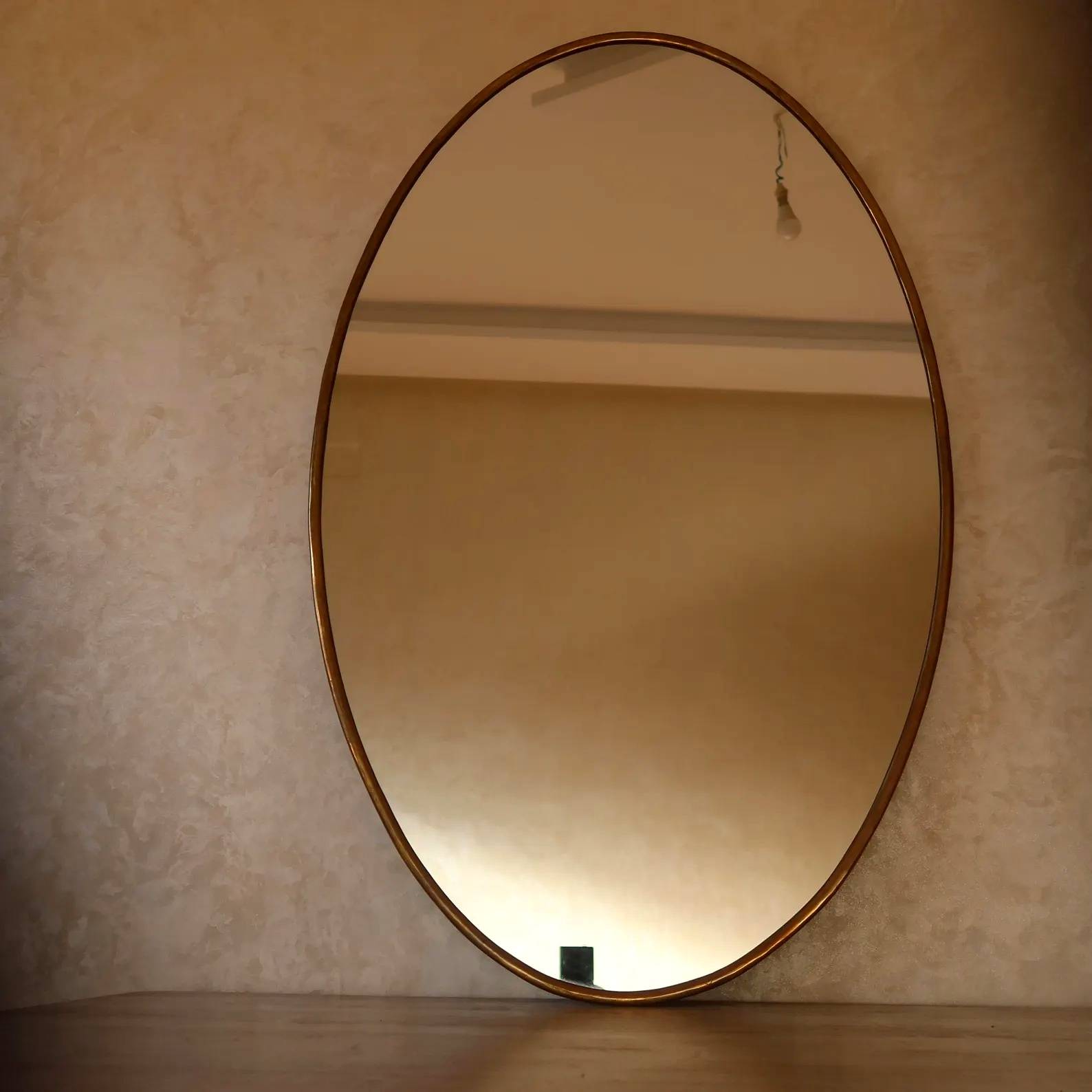 Yasmina Moroccan Brass Oval Mirror detail view