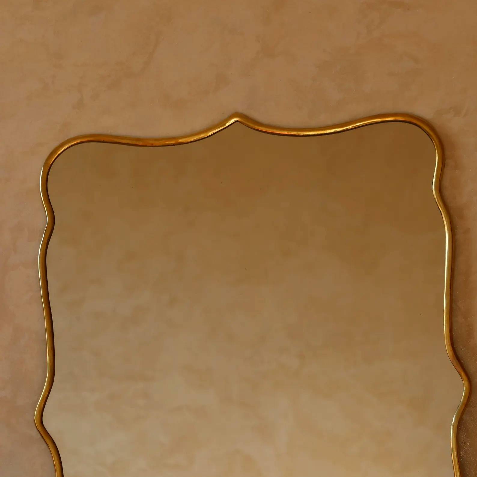 Dalia Fluid Organic Brass Mirror editorial detail