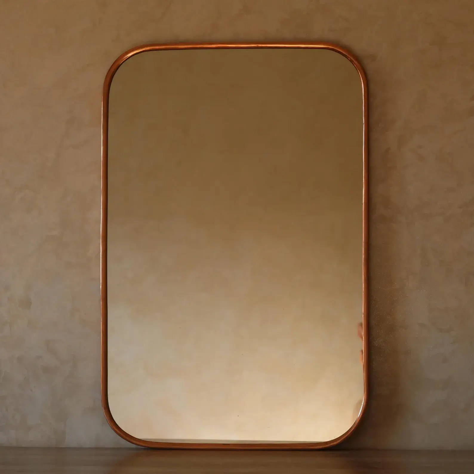 Kenza Rectangular Copper Mirror detail view