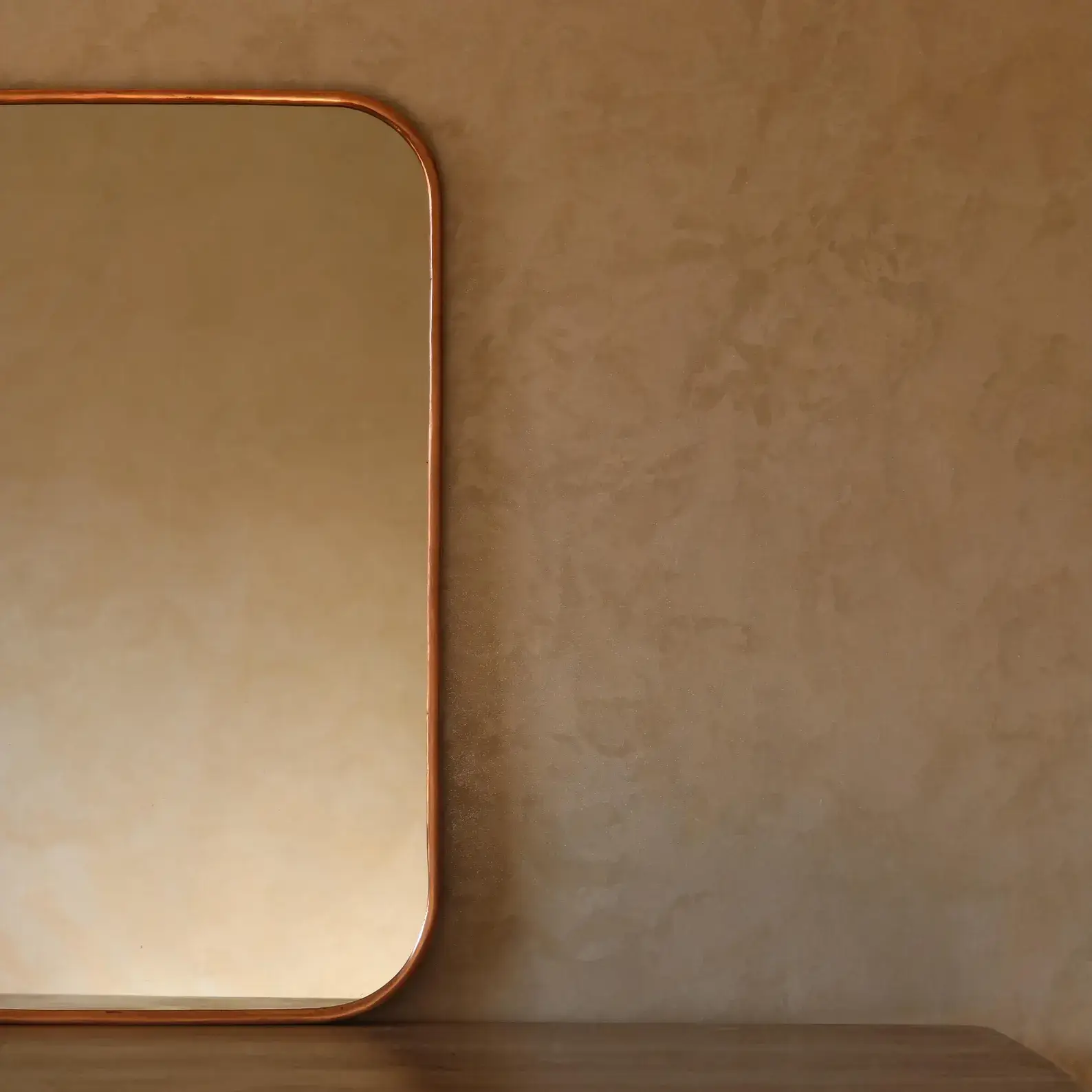 Kenza Rectangular Copper Mirror detail view