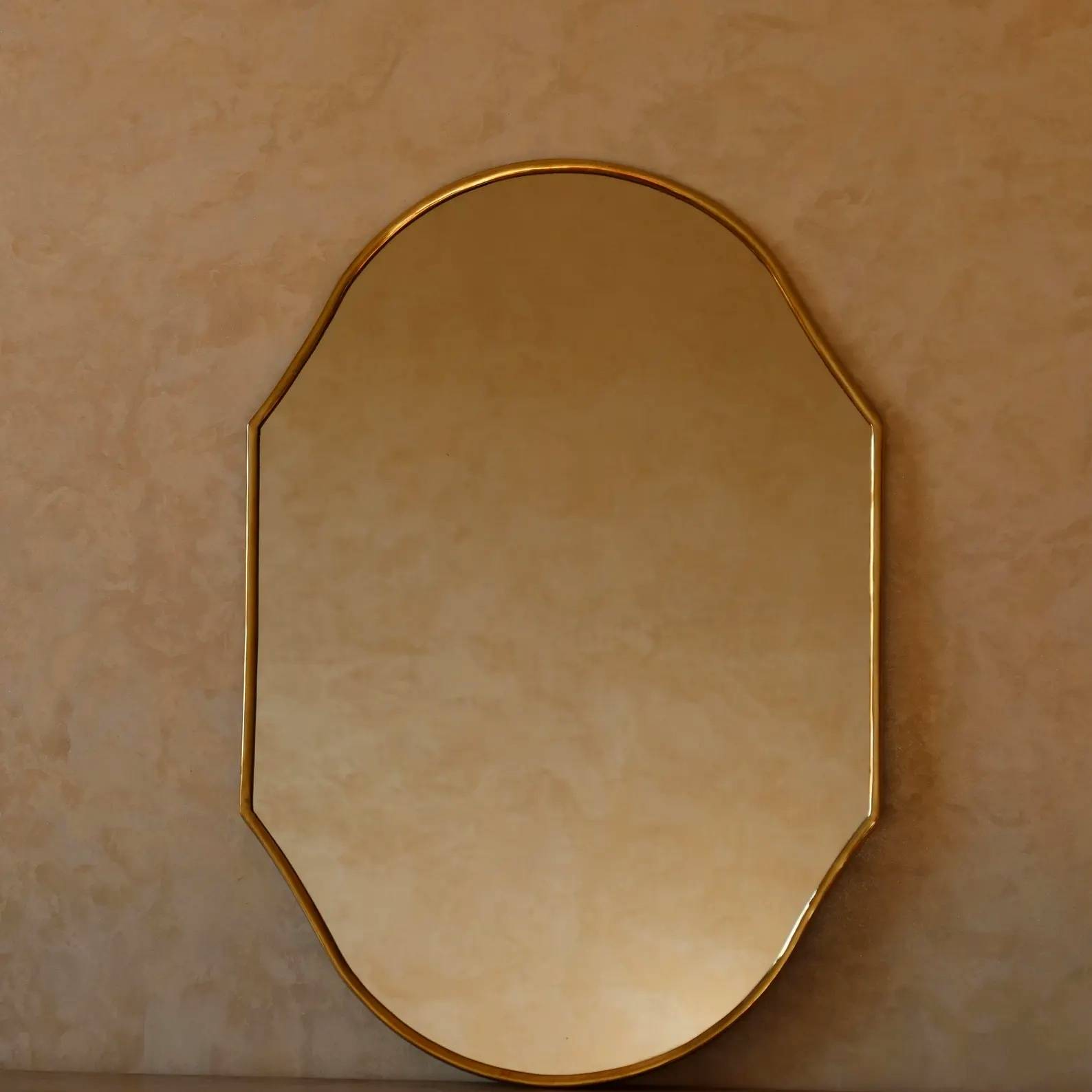 Ines Irregular Curved Brass Mirror detail view