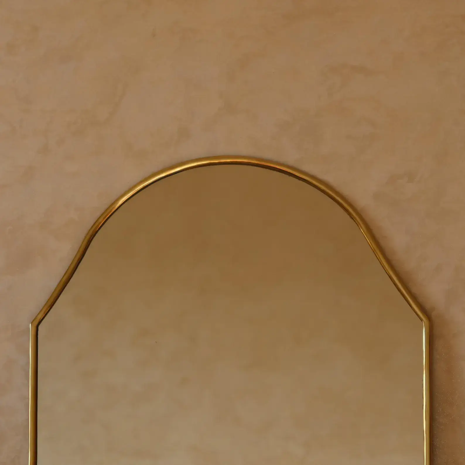 Ines Irregular Curved Brass Mirror detail view