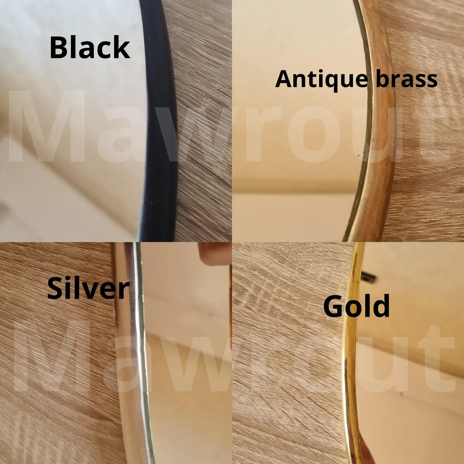 Farah Freeform Brass Wall Mirror detail view