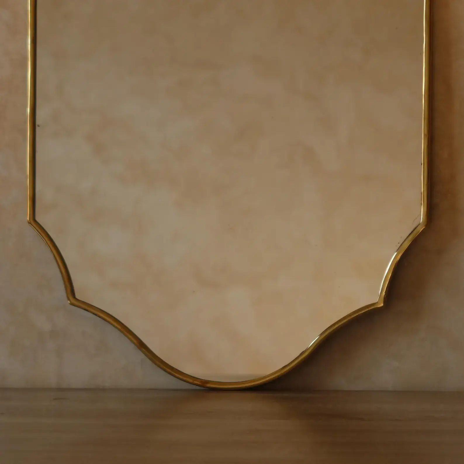 Samira Abstract Organic Brass Mirror detail view