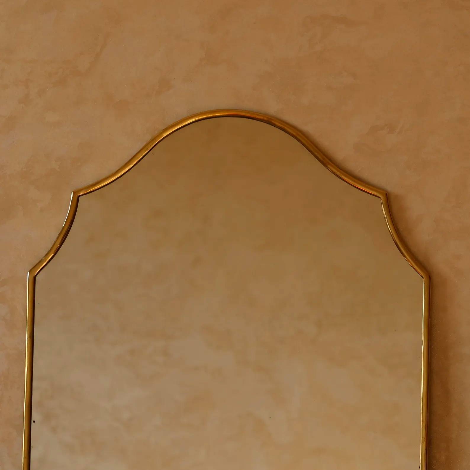 Samira Abstract Organic Brass Mirror editorial detail