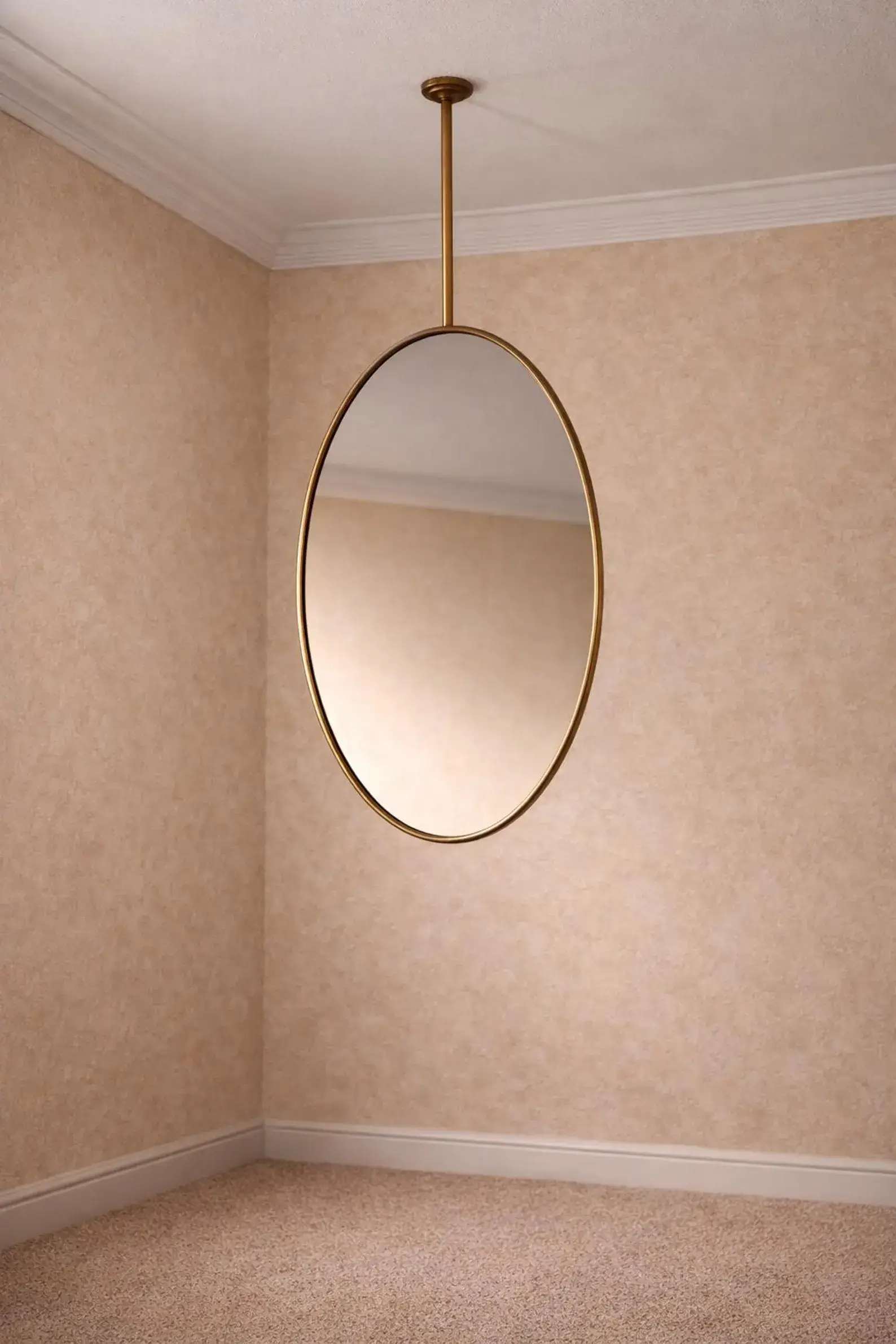 Soraya Suspended Oval Ceiling Mirror editorial detail