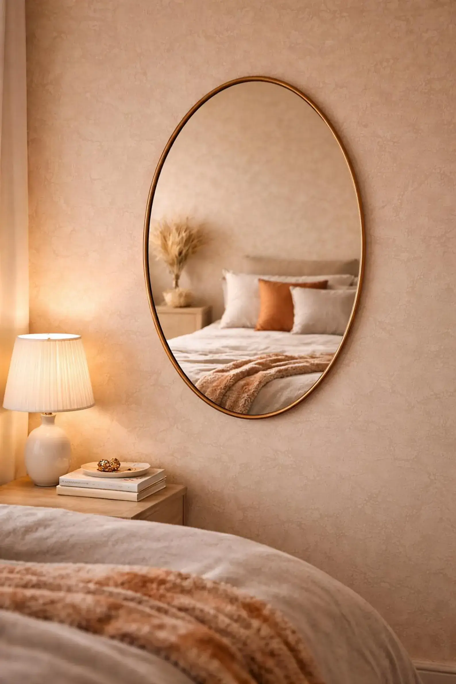 Soraya Suspended Oval Ceiling Mirror detail view
