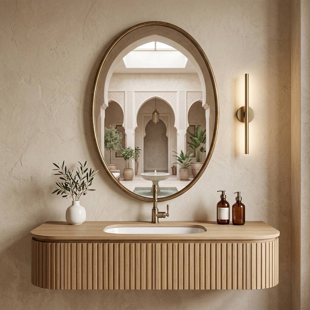 Yasmina Moroccan Brass Oval Mirror hero lifestyle view