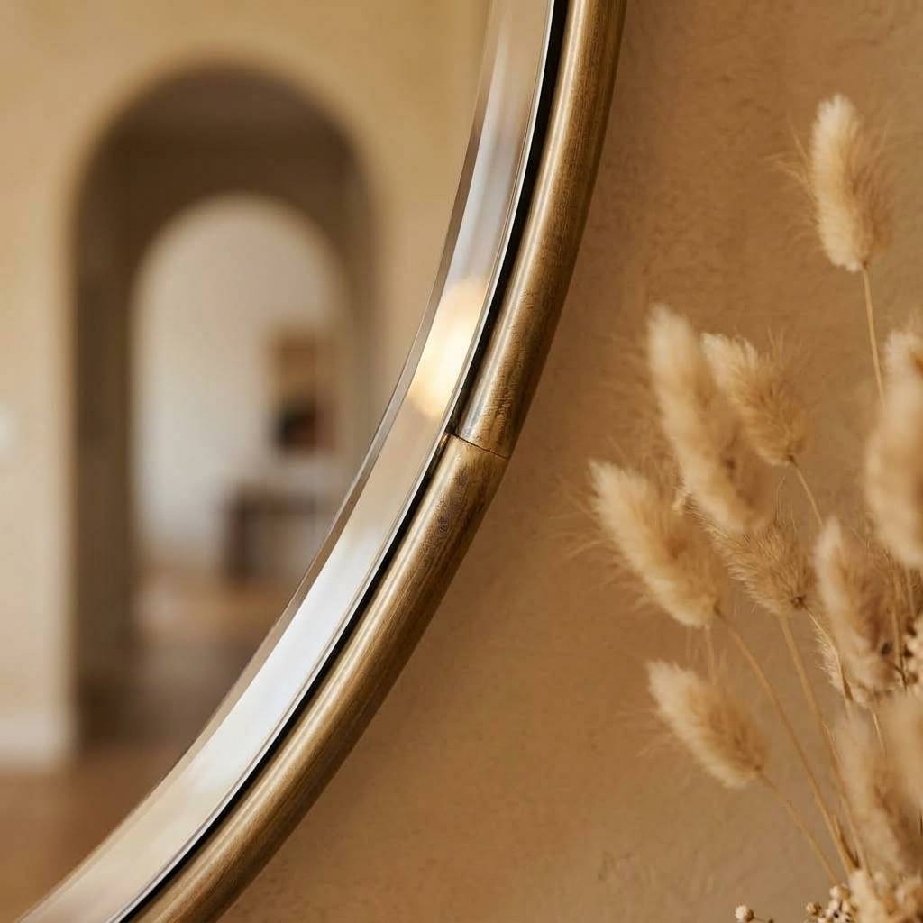 Soraya Classic Brass Oval Mirror editorial detail