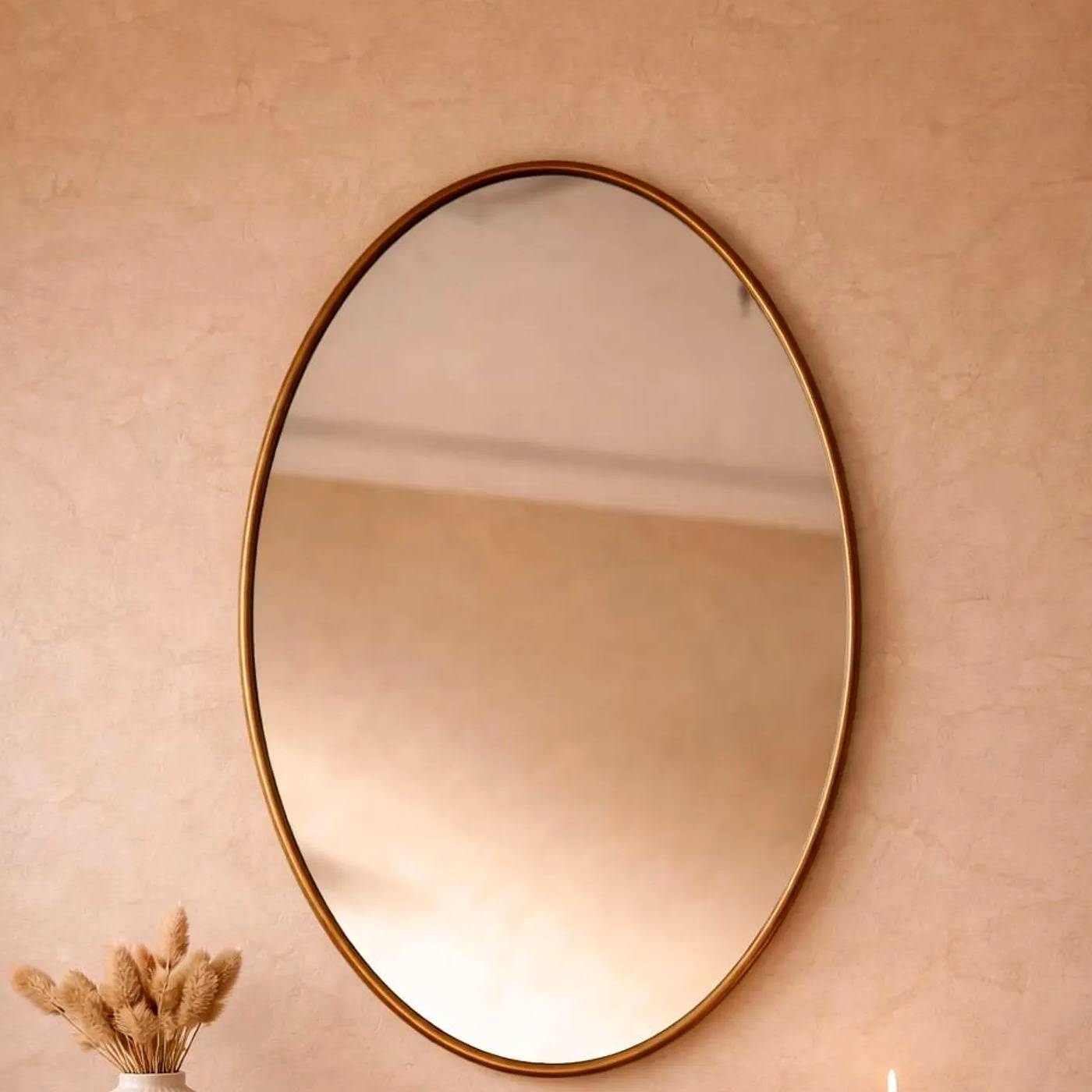 Soraya Classic Brass Oval Mirror detail view